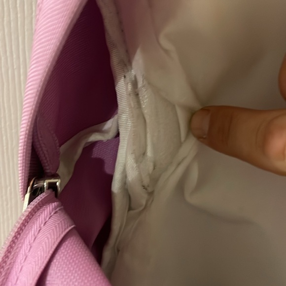 JanSport Backback With Hello Kitty Charm Included In Pink And Tan Suede - Picture 7 of 16